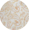 Piper Looms Chantille Paisley ACN835 Coral Machine Washable Area Rug Round Main Image