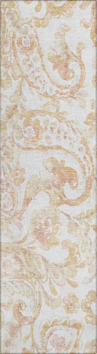 Piper Looms Chantille Paisley ACN835 Coral Machine Washable Area Rug Runner Main Image