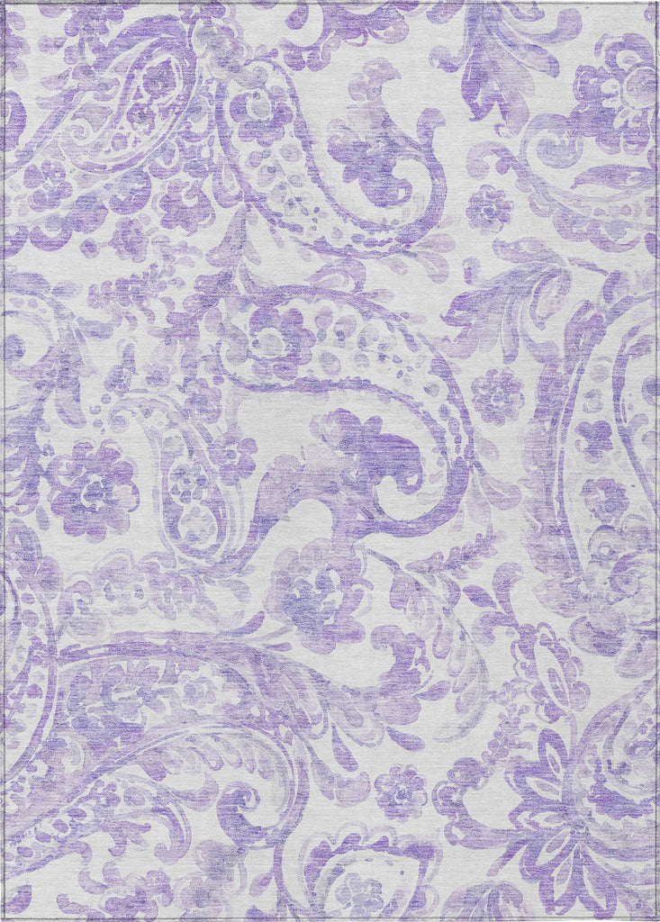 Piper Looms Chantille Paisley ACN835 Lavender Machine Washable Area Rug main image
