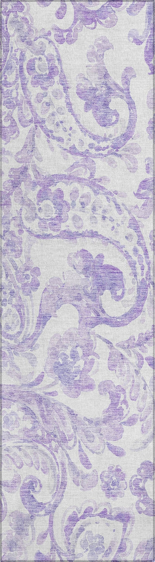 Piper Looms Chantille Paisley ACN835 Lavender Machine Washable Area Rug Runner Main Image