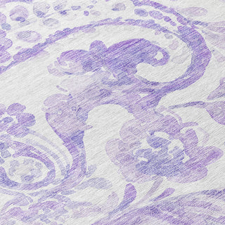 Piper Looms Chantille Paisley ACN835 Lavender Machine Washable Area Rug Swatch Image