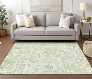 Piper Looms Chantille Paisley ACN835 Sage Machine Washable Area Rug Lifestyle Image Feature