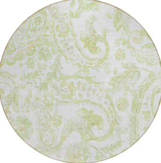Piper Looms Chantille Paisley ACN835 Sage Machine Washable Area Rug Round Main Image