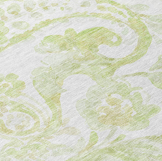 Piper Looms Chantille Paisley ACN835 Sage Machine Washable Area Rug Swatch Image