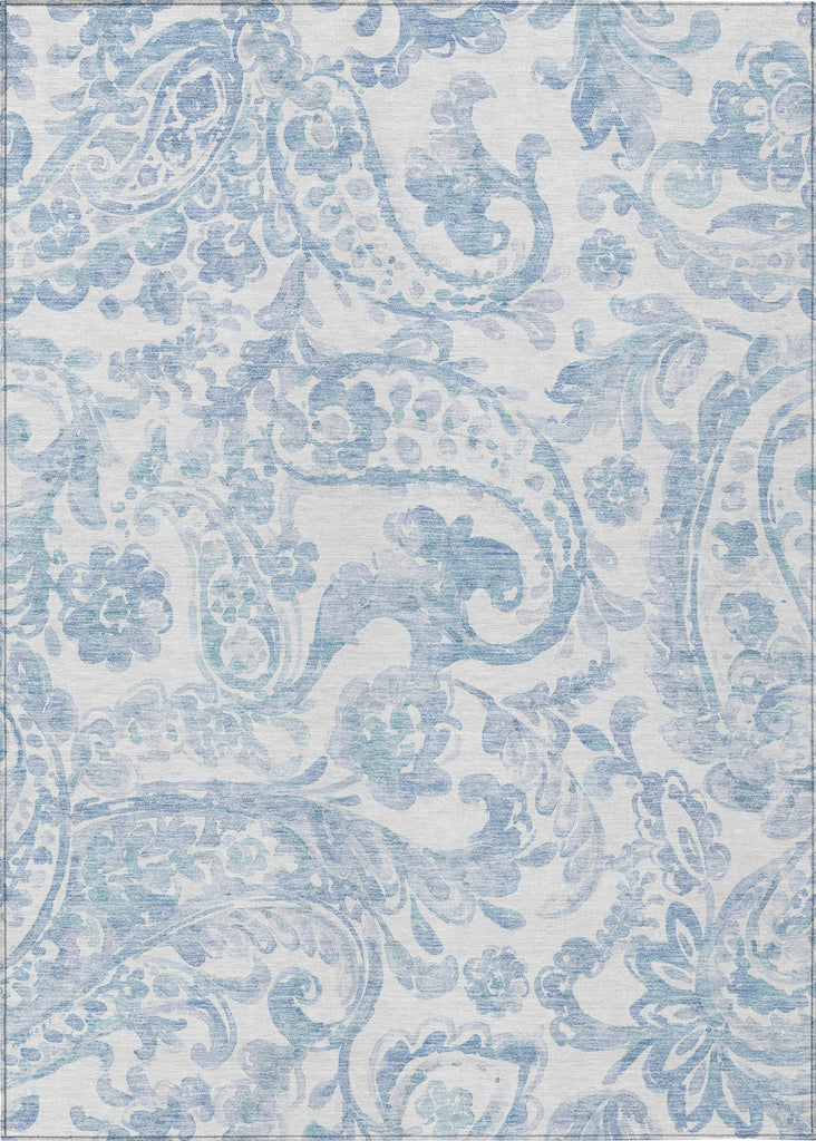 Piper Looms Chantille Paisley ACN835 Sky Machine Washable Area Rug main image