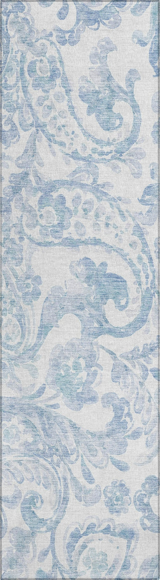 Piper Looms Chantille Paisley ACN835 Sky Machine Washable Area Rug Runner Main Image