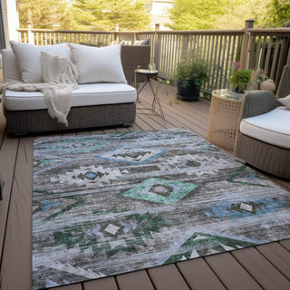 Piper Looms Chantille Southwest ACN836 Brown Machine Washable Area Rug Outdoor Lifestyle Image Feature