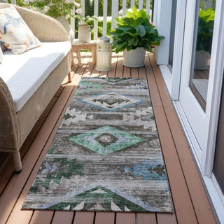 Piper Looms Chantille Southwest ACN836 Brown Machine Washable Area Rug Runner Outdoor Lifestyle Image Feature