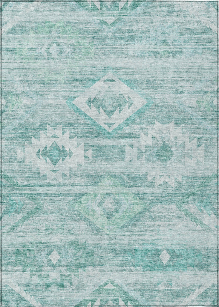 Piper Looms Chantille Southwest ACN837 Aqua Machine Washable Area Rug main image