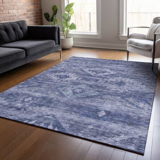 Piper Looms Chantille Southwest ACN837 Navy Machine Washable Area Rug Lifestyle Image Feature