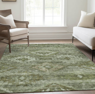 Piper Looms Chantille Southwest ACN837 Olive Machine Washable Area Rug Lifestyle Image Feature
