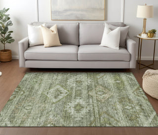 Piper Looms Chantille Southwest ACN837 Olive Machine Washable Area Rug Lifestyle Image Feature