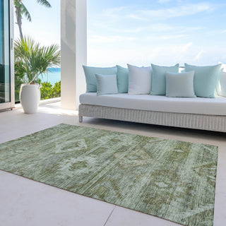 Piper Looms Chantille Southwest ACN837 Olive Machine Washable Area Rug Outdoor Lifestyle Image Feature