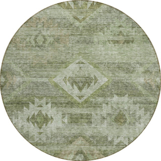 Piper Looms Chantille Southwest ACN837 Olive Machine Washable Area Rug Round Main Image