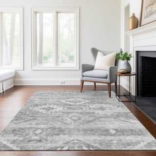 Piper Looms Chantille Southwest ACN837 Silver Machine Washable Area Rug Lifestyle Image Feature