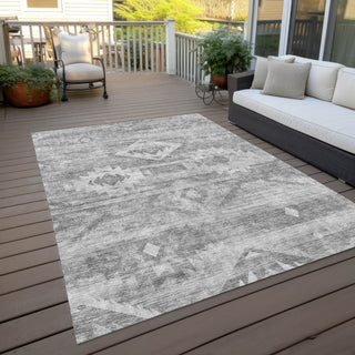 Piper Looms Chantille Southwest ACN837 Silver Machine Washable Area Rug Outdoor Lifestyle Image Feature