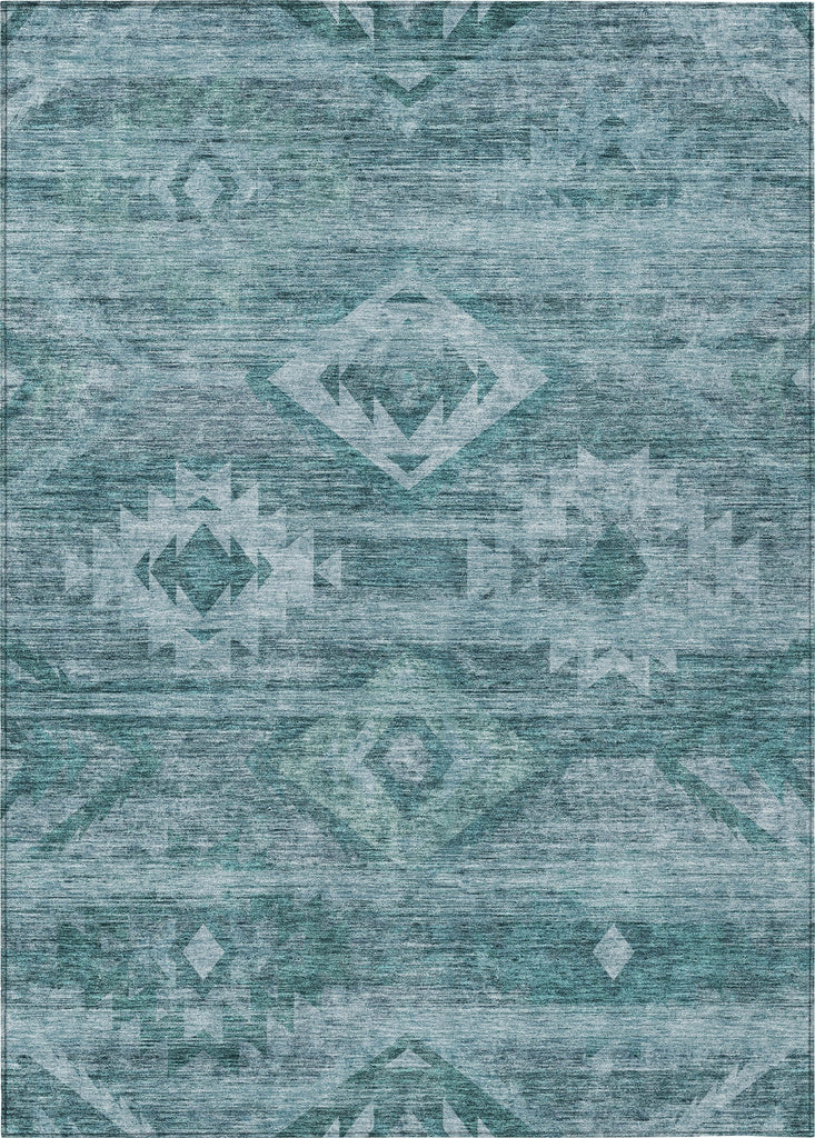 Piper Looms Chantille Southwest ACN837 Teal Machine Washable Area Rug main image