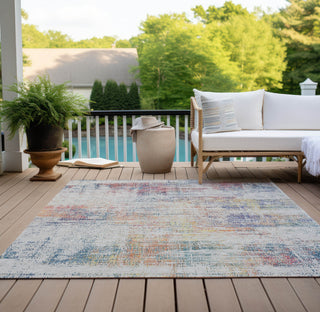 Piper Looms Chantille Modern ACN838 Ivory Machine Washable Area Rug Outdoor Lifestyle Image Feature