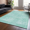 Piper Looms Chantille Modern ACN839 Turquoise Machine Washable Area Rug Lifestyle Image Feature