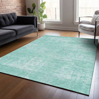 Piper Looms Chantille Modern ACN839 Turquoise Machine Washable Area Rug Lifestyle Image Feature