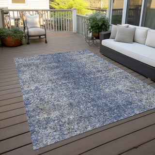 Piper Looms Chantille Vintage ACN840 Blue Machine Washable Area Rug Outdoor Lifestyle Image Feature