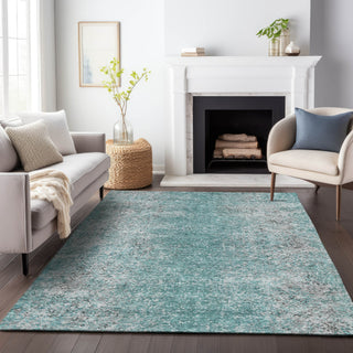 Piper Looms Chantille Vintage ACN840 Teal Machine Washable Area Rug Lifestyle Image Feature