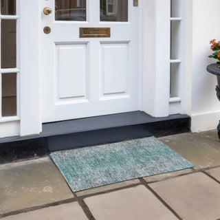 Piper Looms Chantille Vintage ACN840 Teal Machine Washable Area Rug Scatter Outdoor Lifestyle Image Feature