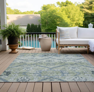 Piper Looms Chantille Floral ACN841 Aloe Machine Washable Area Rug Outdoor Lifestyle Image Feature