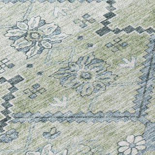 Piper Looms Chantille Floral ACN841 Aloe Machine Washable Area Rug Swatch Image