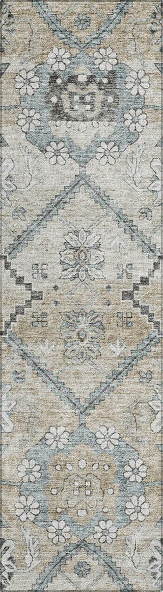 Piper Looms Chantille Floral ACN841 Beige Machine Washable Area Rug Runner Main Image