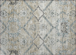 Piper Looms Chantille Floral ACN841 Beige Machine Washable Area Rug Scatter Main Image