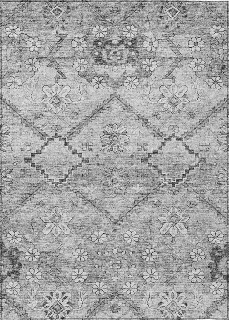 Piper Looms Chantille Floral ACN841 Gray Machine Washable Area Rug main image