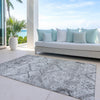 Piper Looms Chantille Floral ACN841 Gray Machine Washable Area Rug Outdoor Lifestyle Image Feature