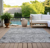 Piper Looms Chantille Floral ACN841 Gray Machine Washable Area Rug Outdoor Lifestyle Image Feature