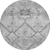 Piper Looms Chantille Floral ACN841 Gray Machine Washable Area Rug Round Main Image
