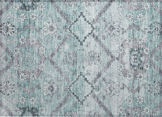 Piper Looms Chantille Floral ACN841 Teal Machine Washable Area Rug Scatter Main Image