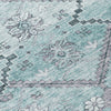 Piper Looms Chantille Floral ACN841 Teal Machine Washable Area Rug Swatch Image