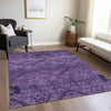 Piper Looms Chantille Floral ACN842 Eggplant Machine Washable Area Rug Lifestyle Image Feature