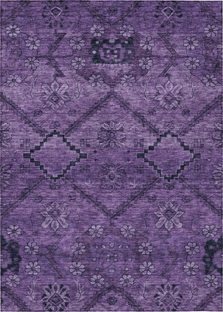Piper Looms Chantille Floral ACN842 Eggplant Machine Washable Area Rug main image