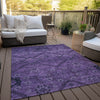 Piper Looms Chantille Floral ACN842 Eggplant Machine Washable Area Rug Outdoor Lifestyle Image Feature