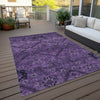 Piper Looms Chantille Floral ACN842 Eggplant Machine Washable Area Rug Outdoor Lifestyle Image Feature
