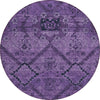 Piper Looms Chantille Floral ACN842 Eggplant Machine Washable Area Rug Round Main Image