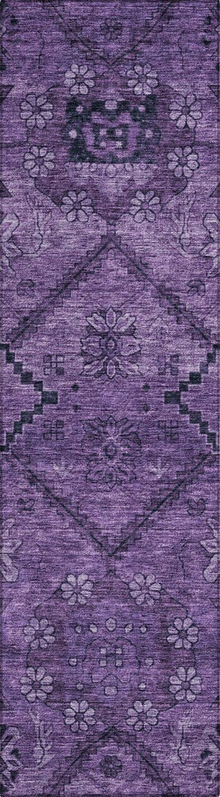 Piper Looms Chantille Floral ACN842 Eggplant Machine Washable Area Rug Runner Main Image