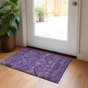 Piper Looms Chantille Floral ACN842 Eggplant Machine Washable Area Rug Scatter Lifestyle Image Feature
