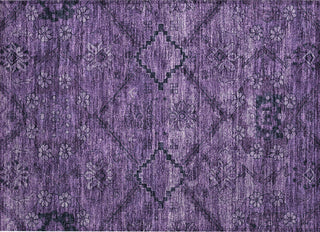 Piper Looms Chantille Floral ACN842 Eggplant Machine Washable Area Rug Scatter Main Image