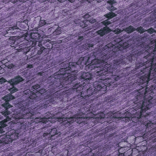 Piper Looms Chantille Floral ACN842 Eggplant Machine Washable Area Rug Swatch Image
