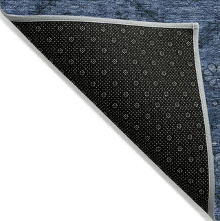 Piper Looms Chantille Floral ACN842 Navy Machine Washable Area Rug Backing Image