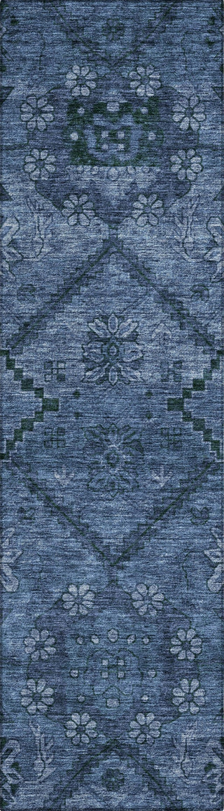 Piper Looms Chantille Floral ACN842 Navy Machine Washable Area Rug Runner Main Image