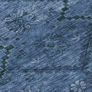 Piper Looms Chantille Floral ACN842 Navy Machine Washable Area Rug Swatch Image