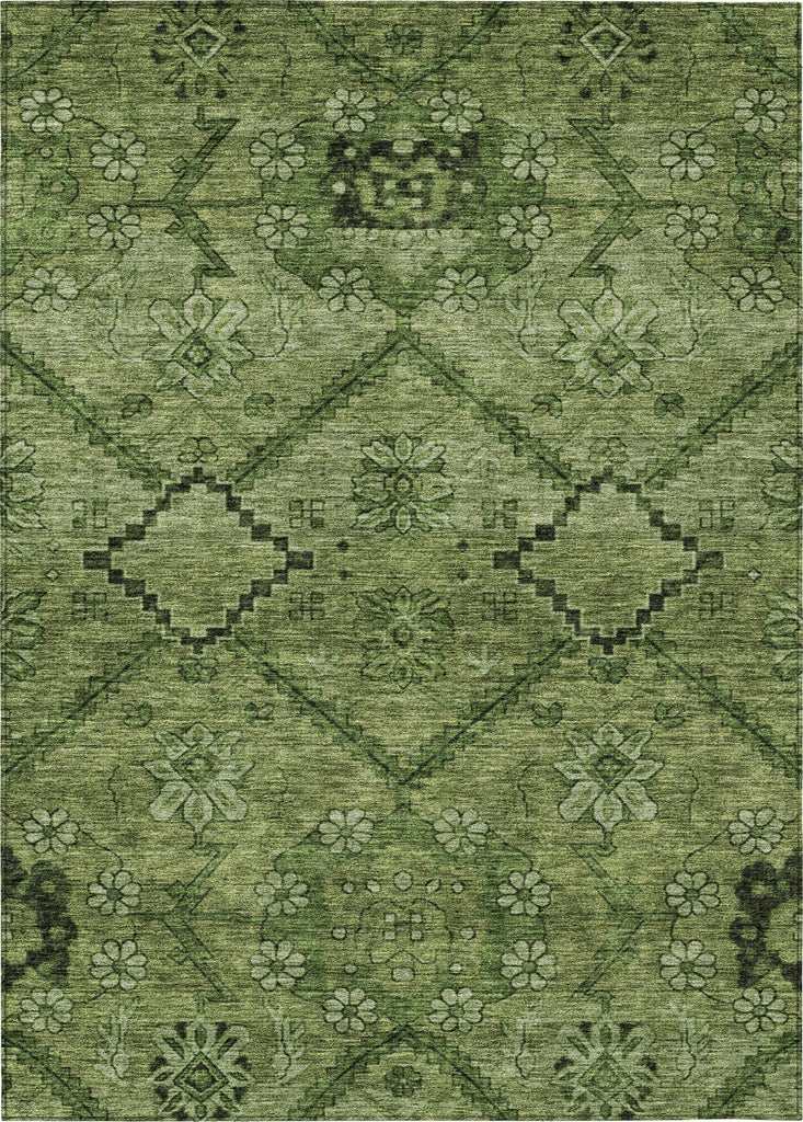 Piper Looms Chantille Floral ACN842 Olive Machine Washable Area Rug main image